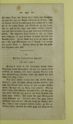 21. Kaiser Joseph der Zweite. (J. 1765 - 1790.)