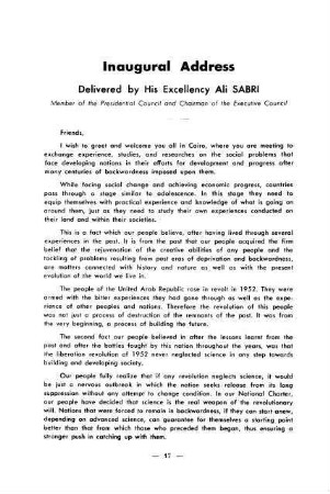17-18, Inaugural Address