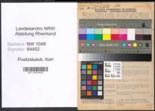 Entnazifizierung Karl Puetzstueck , geb. 18.04.1897 (Klempner)
