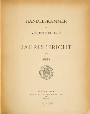 Jahresbericht. 1891 (1892)