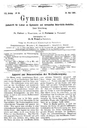 Apparat zur Demonstration der Wellenbewegung