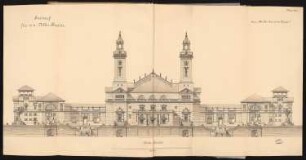 Volkstheater Schinkelwettbewerb 1892: Vorderansicht 1:150