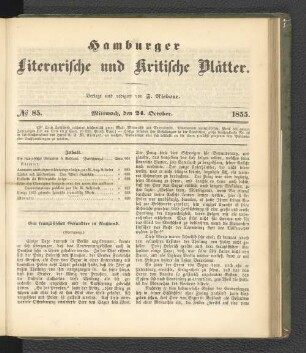 No. 85. 24. Oktober 1855
