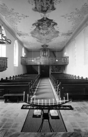 Herbolzheim: Wallfahrtskirche Maria Sand; Innenansicht Empore und Orgel