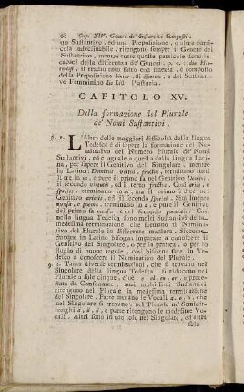 Capitolo XV. Della formazione del Plurale de' Nomi Sustantivi