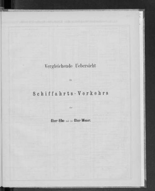 Vergleichende Uebersicht des Schiffahrts-Verkehrs der Ober-Elbe und der Ober-Weser.