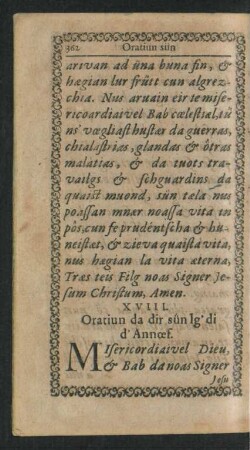 XVIII. Oratiun da dir sun lg' di d' Annoef.