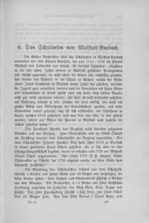 9. Das Schulwesen von Malstatt-Burbach.