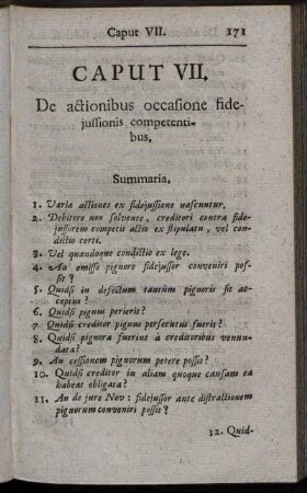 Caput VII. De actionibus occasione fidejussionis competentibus.