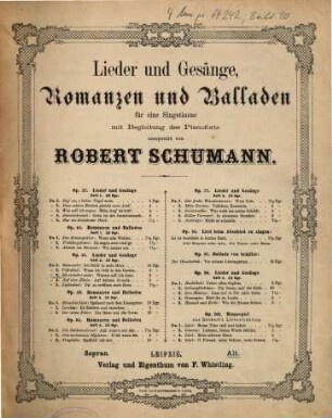 Lieder und Gesänge : Heft 2 ; op. 51, 3. Ich wandre nicht : Warum soll ich denn