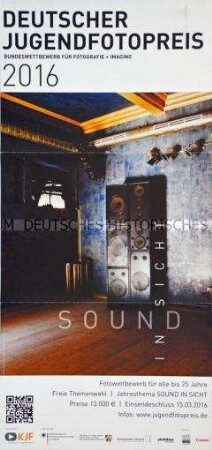 Plakat zum Deutschen Jugendfotopreis 2016 zum Thema: Sound in Sicht- (mit Teilnahmebogen auf der Rückseite)