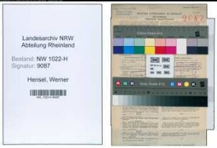 Entnazifizierung Werner Hensel , geb. 15.08.1903 (Baurat)