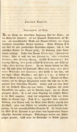Zweites Capitel. Regierungsform und Gesetze