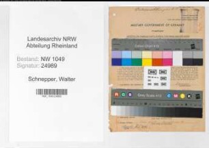 Entnazifizierung Walter Schnepper , geb. 01.01.1911 (Angestellter)