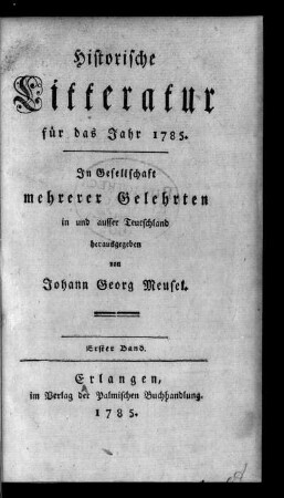 1785,1: Historische Litteratur