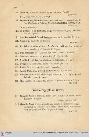 Vasi e Oggetti di Scavo (No. 141 - 176)