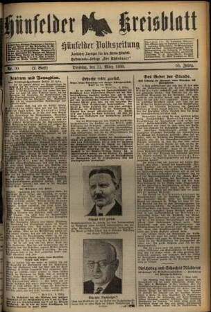 Zweite Ausgabe vom Dienstag, den 11. März 1930.