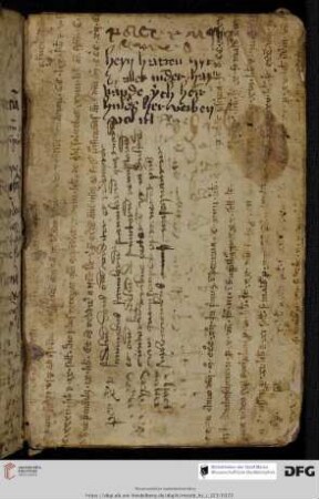 aus einem lat. Güterverzeichnis des frühen 14. Jhs. ; Schreibübungen 14. Jh.