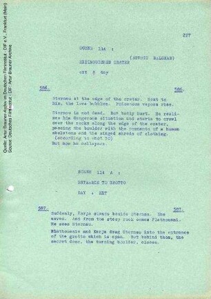 Englisches Drehbuch (6. Fassung vom 05.09.1964, Auszug)