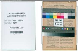 Entnazifizierung Leo Hillebrand , geb. 17.11.1897 (Lehrer)