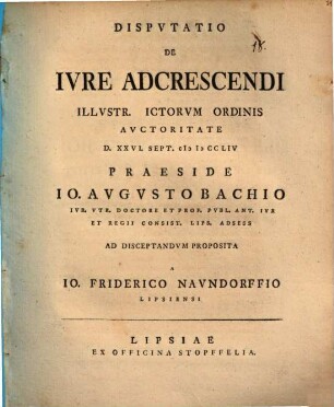 Disp. de iure adcrescendi