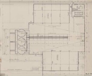 Eingabeplan: Entwurf zum Neubau einer Harvestore-Anlage für 150 Kühe auf Gut Nantesbuch, Blatt 2: Lageplan und Schaubild (Bauherr: Stadtrat d. Landeshauptstadt München. Stadtwerke München, Wasserwerke)