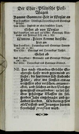 Der Chur-Pfälzische Postwagen
