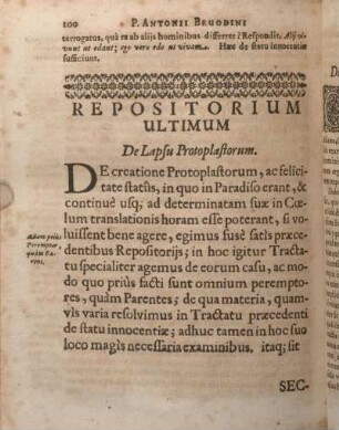 Repostitorium Ultimum De Lapsu Protopoastorum.