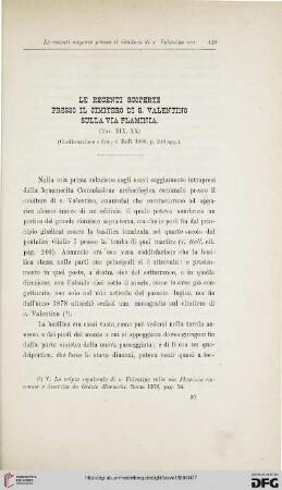16: Le recenti scoperte presso il cimitero di S. Valentino sulla via Flaminia