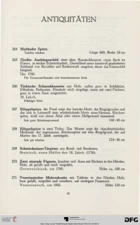 Antiquitäten (Nr. 264-306)