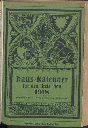 1918: Hauskalender für den Kreis Plön