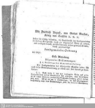 [Bestimmungen zur] Landgemeinde-Ordnung