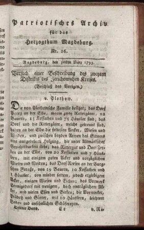 Nr. 26. Magdeburg, den 30sten März 1793