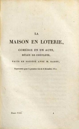 Oeuvres de L. B. Picard, 8. Theatre ; T. 8