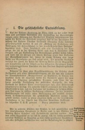 I. Die geschichtliche Entwickelung