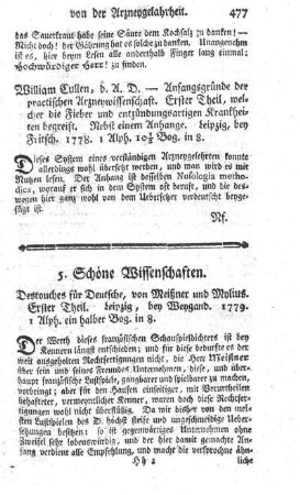 Destouches für Deutsche. T.1.