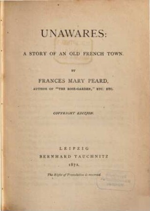 Unawares : a story of an old French town