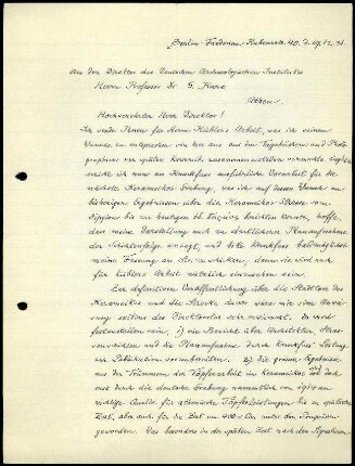 A. Brueckner an G. Karo
