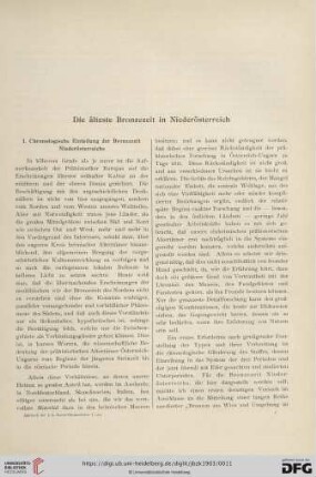 Die älteste Bronzezeit in Niederösterreich