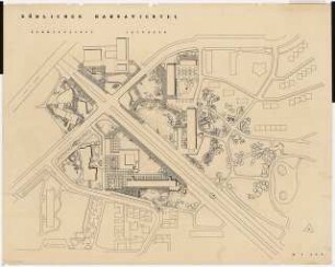 Hansaviertel Grünflächen Hansaplatz. Interbau Berlin 1957: Lageplan um die Altonaerstraße und Hansaplatz 1:500