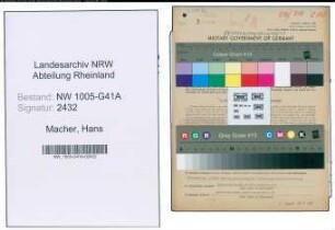Entnazifizierung Hans Macher , geb. 08.05.1921 (Polizeibeamter)