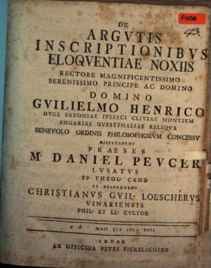 De argutis inscriptionibus eloquentiae noxiis