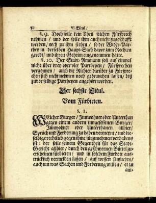 Der sechste Titul. - Der zehende Titul.