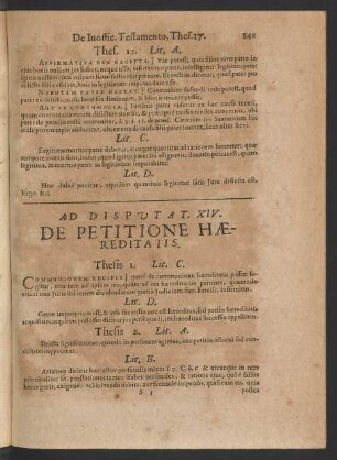 Ad Disputat. XIV. De Petitione Haereditatiis