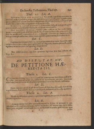 Ad Disputat. XIV. De Petitione Haereditatiis