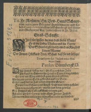 Grab-Schrifft:
