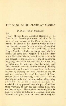 The nuns of St. Clare at Manila