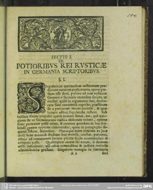 Sectio I. Potioribus Rei Rusticae In Germania Scriptoribus