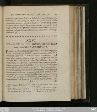 XXVI. Exemplum VI. De Sociies, Beneficio Divisionis Gaudentibus.