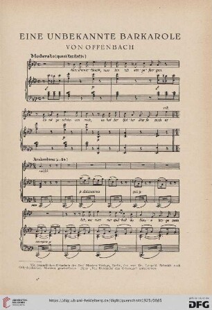 5: Eine unbekannte Barkarole von Offenbach